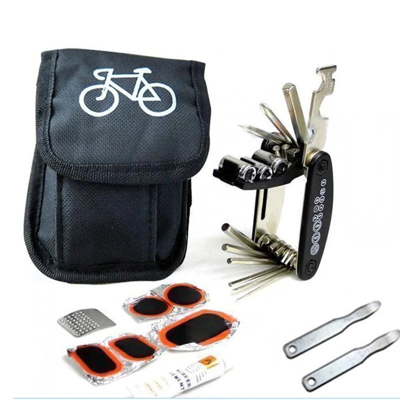 16 in 1 Multifunction Bicycle Tool Set MTB Bike Tire Repair Kits Puncture Patch Wrench Screwdriver Cycling Maintain Tools